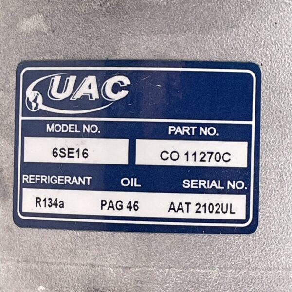 UAC 2010 TOYOTA CAMRY 2AR-FE Auto A/C Compressor CO11270C / 6SE16 - Image 2