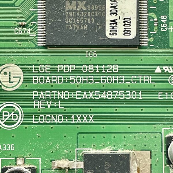 LG 509S60 TV Logic Control Board EAX54875301 / EBR63280301 50PQ6000-ZA 50PS30-UB - Image 3