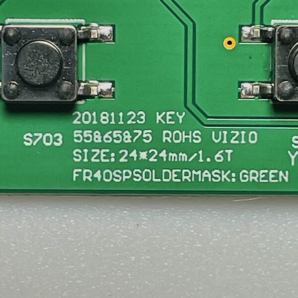 VIZIO V755-J04 TV Panel Buttons YX-PCB-KEY-328 / 20181123 - Image 2