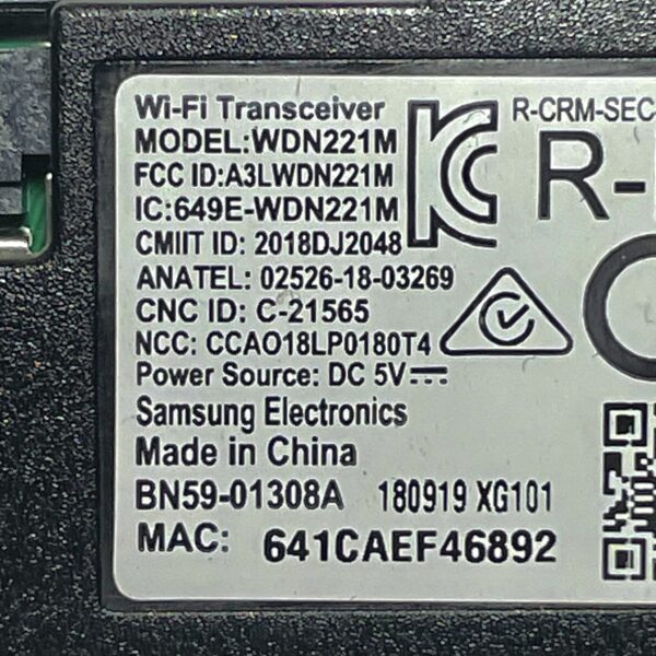 SAMSUNG UN43NU6900 TV WIFI Module WDN221M / BN59-01308A UN43NU6900F - Image 2